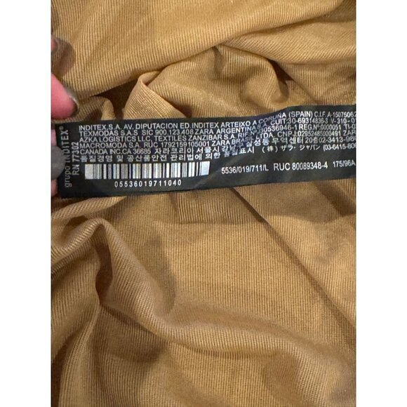 Zara Knit Tan Scoop Neck Maxi Slip Lined Tank Dress‎ Size L - Picture 11 of 12